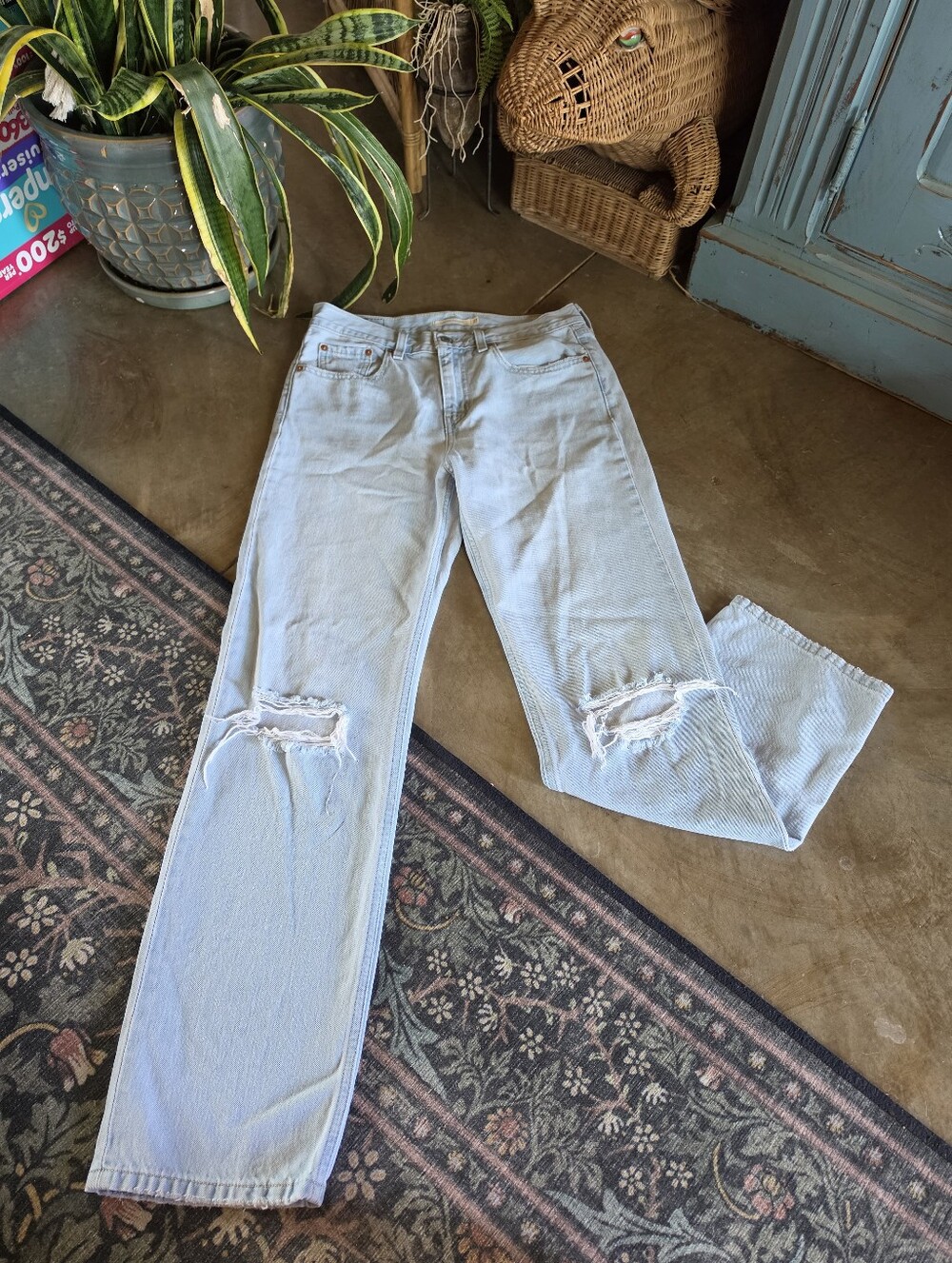 Levi's Low Pro Straight Light Wash Denim Jeans Sz 27